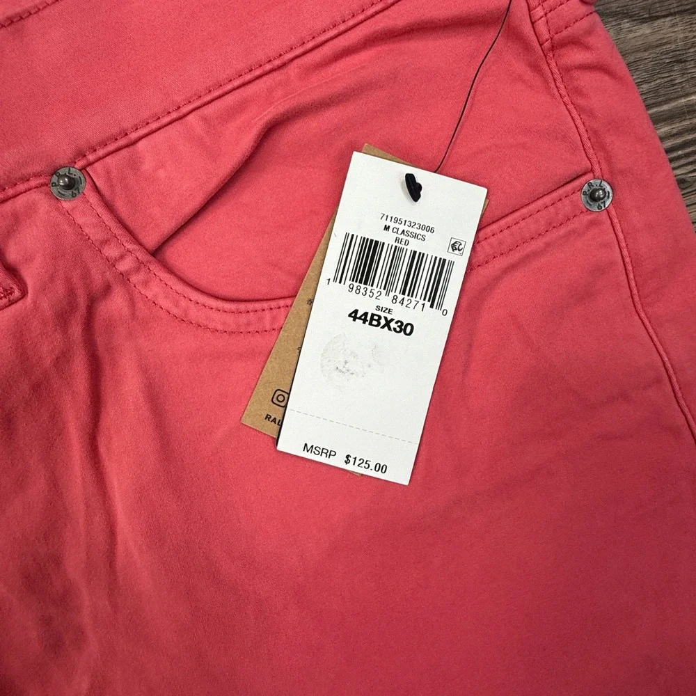 Polo Ralph Lauren Mens 44x30 Varick Slim Straight Pants Red Stretch NWT‎